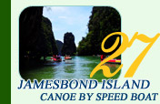 Jamesbond Island Canoe by Speed Boat